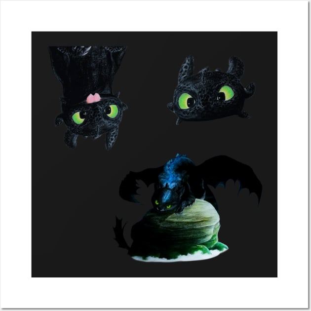 Toothless Sticker Pack Wall Art by Lycoris ArtSpark